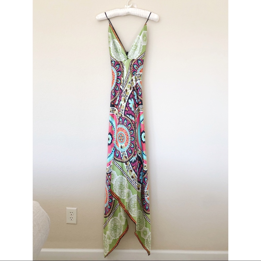 Neiman 100% Silk Maxi Dress Paisley Etro Style S